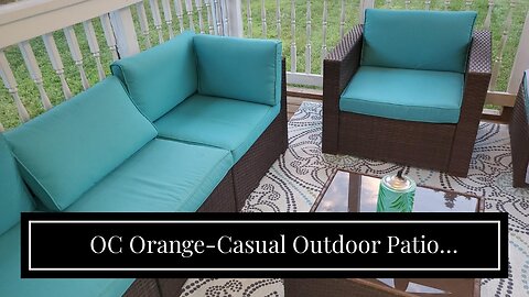 OC Orange-Casual Outdoor Patio Armchair Sofa Chair All-Weather Wicker Furniture with Turquoise...