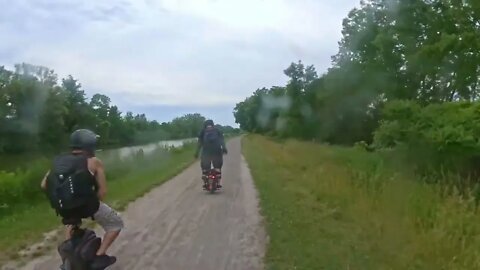June 2021 Rochester, NY area Erie Canal electric unicycle ride out to Brockport 4K UHD UPSCALED