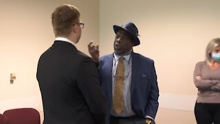 RAW: First confrontation with protestor at DeSantis event in Jacksonville