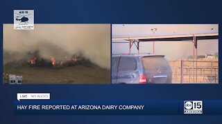 Large hay fire near Mesa area dairy farm