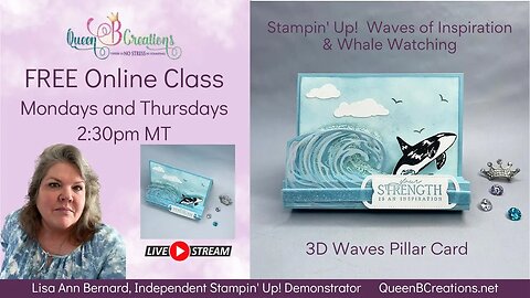 👑 Stampin' Up! Waves of Inspiration & Whale Watching 3D Waves Pilar Card
