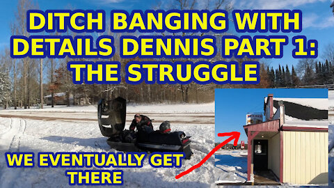 DITCH BANGING WITH DENNIS PART 1: THE STRUGGLE. VINTAGE SNOWMOBILE RIDING!