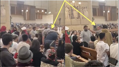 Fed-Up Man Climbs Over Pew, Stops Red-Robed Pro-abortion Demonstrators