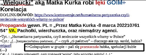 Partyzantka/ a nie wojna PL? ASHER BAM Piotr „Wielgucki” aka Matka Kurka robi lęki GOIM÷ Korelacja