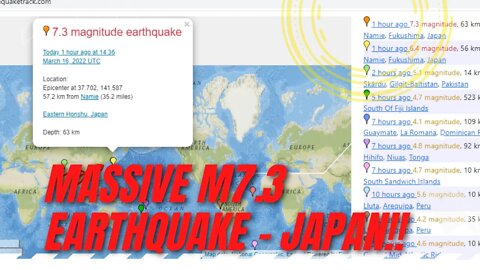 Massive M7.3 Earthquake Activation!! Fukushima Japan ~ Tsunami Alert - Blessings in the Light!! 🙏