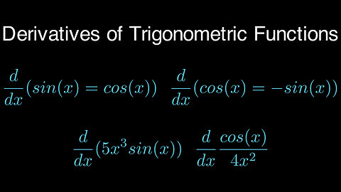 Derivatives of Trigonometric Functions #calculus #derivatives