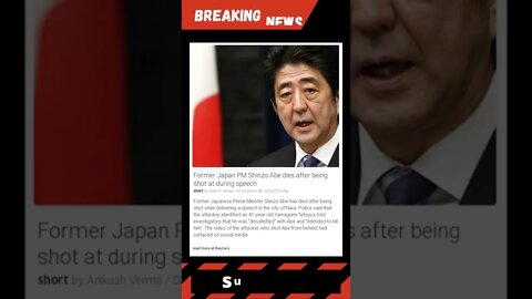Breaking News: Former Japan PM Shinzo Abe dies after being shot at during speech #shorts #news