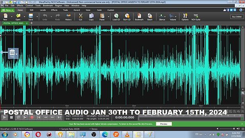 January 30th to February 15th of 2024 Postal delivers audio recordings in English