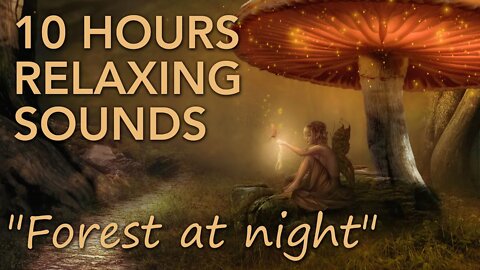 [10 HOURS] Night time forest ambient sounds, crickets, campfire, insects for sleep, relax, study