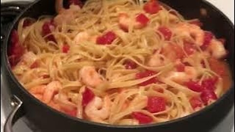 WHITE WINE & GARLIC SHRIMP W/LINGUINE & THE WORLD'S GREATEST GARLIC BREAD!