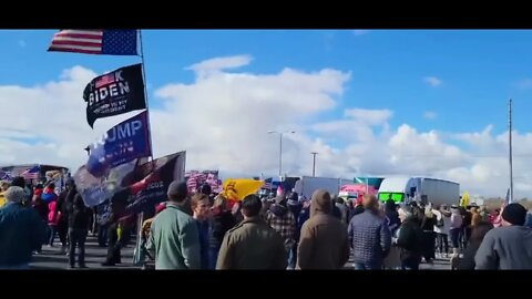 The People’s Convoy For Freedom USA Freedom Convoy 2022 Thousands Of Vehicles 1000s On Overpasses!!!