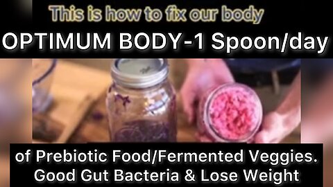 OPTIMUM BODY-1 Spoon/day of Prebiotic Food/Fermented Veggies. Good Gut Bacteria & Lose Weight