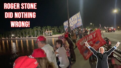 Patriots Chant 'Roger Stone Did Nothing Wrong' Outside Mar-a-Lago During Trump Announcement