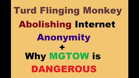 Turd Flinging Monkey on INTERNET ANONYMITY + WHY MGTOW is DANGEROUS