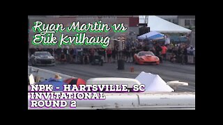 Street Outlaws 2021 No Prep Kings - Hartsville, SC:Invitational Round 2,Ryan Martin vs Erik Kvilhaug