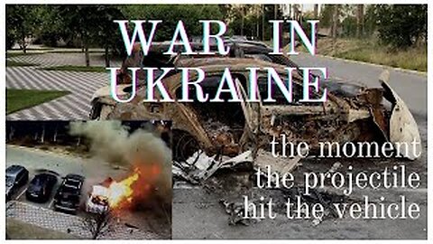 WAR in Ukraine, Bucha: Projectile hitting a car, Kyiv Region