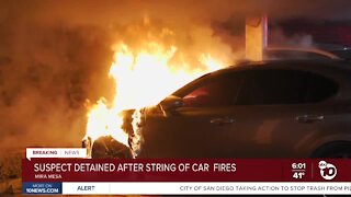 Man detained after string of car fires in Mira Mesa