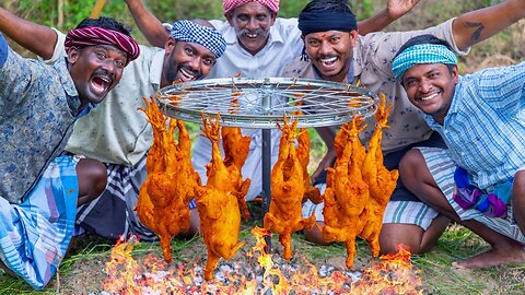 CYCLE CHICKEN | Tandoori Chicken Cooking in Cycle Wheel | Epic Chicken Recipe making In Village