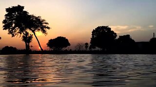 lake shore at sunset