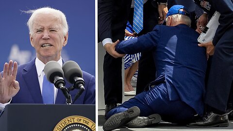 Biden Stumbles Again, Climbing the Stairs before the speech