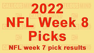 2022 NFL Week 8 picks - NFL week 7 pick results and UFC280 review - CMTHSC