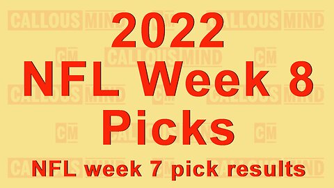 2022 NFL Week 8 picks - NFL week 7 pick results and UFC280 review - CMTHSC