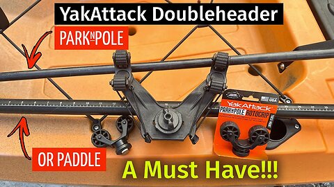Paddle Holder & Stakeout Pole YakAttack Doubleheader Is Versatile And A Must Have On Your Kayak