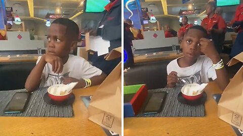 Embarrassed Boy Is Not Impressed With Restaurant Birthday Singers