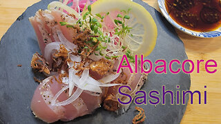 Albacore Sashimi with Garlic Chili Sauce
