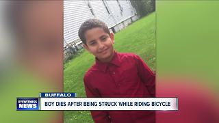 Boy dies after being struck while riding bike