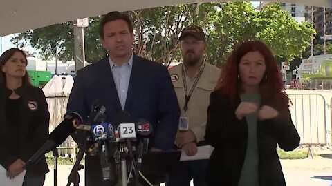 Gov. DeSantis speaks about the demolition of the remaining portion of Surfside condo