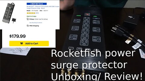 Unboxing/Reviewing Rocketfish Premium 12 outlet power surge!