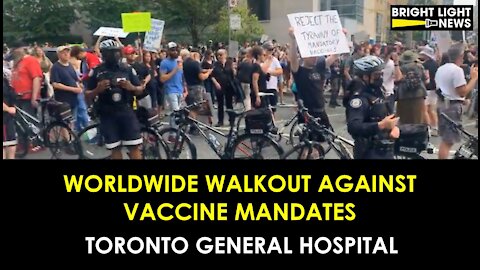 WORLDWIDE WALKOUT AGAINST VACCINE MANDATES - TORONTO, CANADA