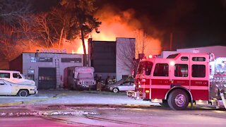 Crews battle fire at Rocky River auto body shop