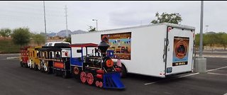 Local family asking for help locating stolen trailer, hand-crafted train