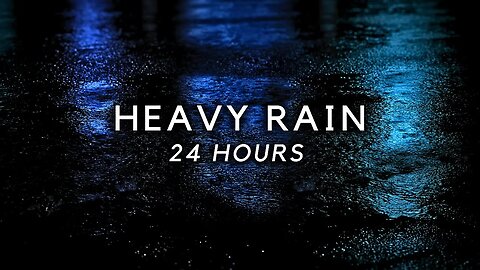 Heavy Rain to Sleep Immediately - 24 Hours of Rain on Road at Night to Sleep Fast