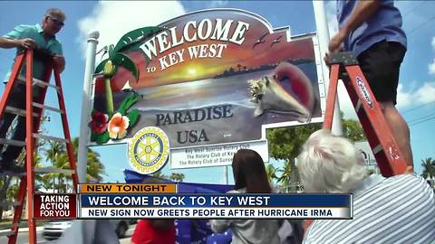 Welcome sign returned to Key West, stolen after Hurricane Irma