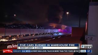 5 cars burned in North Las Vegas warehouse fire