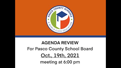 Pasco School Board Agenda Overview for 101921