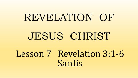 Revelation 3:1-5 Sardis