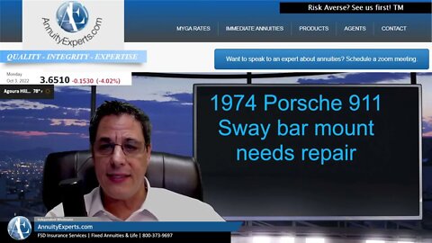 1974 Porsche Carrera 911 Rear Sway Bar Mount Needs repair
