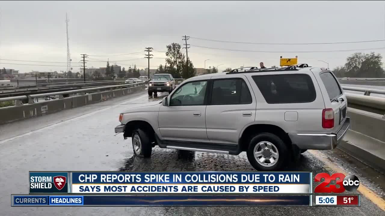 CHP sees significant increase in traffic collisions during season's first rainy day