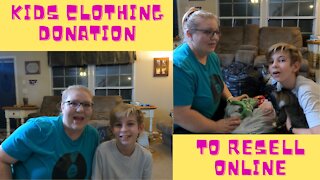 Kids Clothing Un-bagging Donated to Me for Reselling