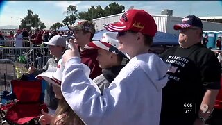 Dedicated Trump fans line up for Phoenix rally