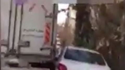Careless lorry driver damaged cars in the streets of Tehran