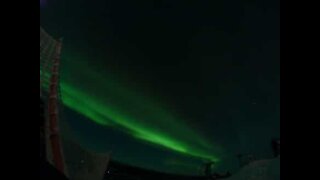 Aurora filmada com GoPro no céu do Alasca
