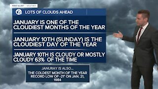 January in Michigan features the cloudiest, coldest days of the year