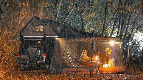 폭우 우중캠핑 | 폭풍 속에서 아들과 함께 듣는 빗소리 | 캠핑 브이로그