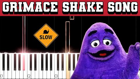 CG5 - GRIMACE SHAKE SONG (Beginner/Super Easy) Slowed Piano Tutorial (Free Sheet Music + MIDI)
