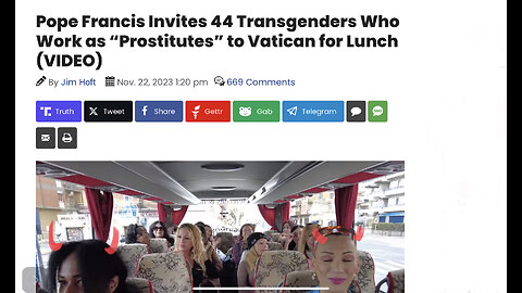 Pope Francis Invites 44 Transgenders Who Work as “Prostitutes” to Vatican for Lunch